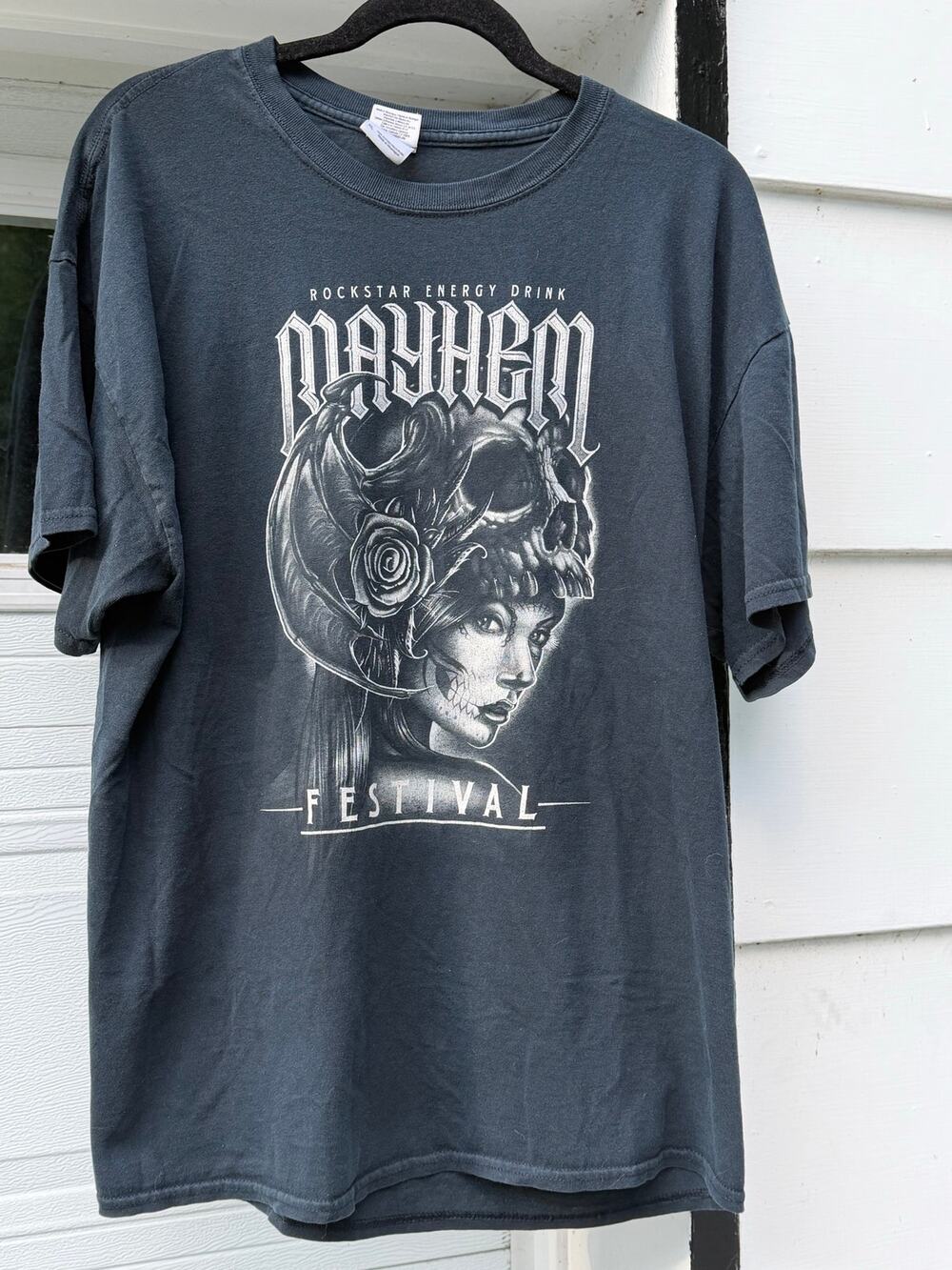 2011 Rockstar Mayhem Festival Skull Graphic Tour T Shirt XL